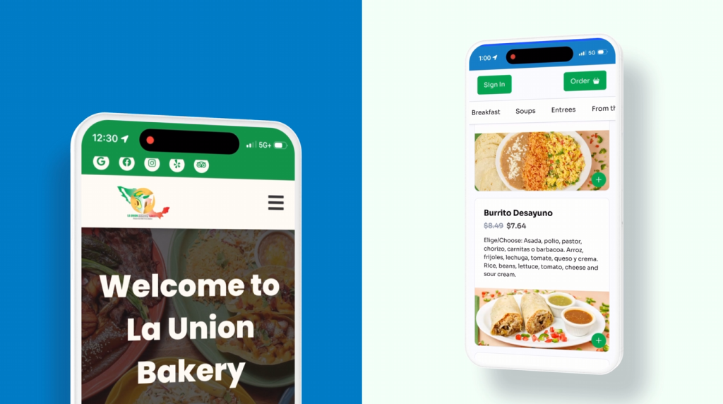 YourMenu online ordering shown on a phone